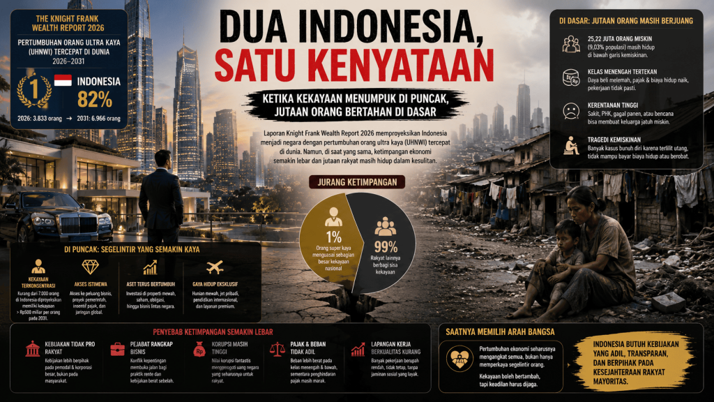 Ilustrasi orang super kaya indonesia infografis